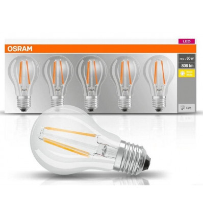 BASE CL A 60 7W/827 230V FIL E27 5 Stück