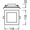 DOWNLIGHT SLIM SQUARE 105 6W/3000K WT IP20
