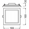 DOWNLIGHT SLIM SQUARE145 12W/6500K WT IP20