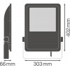 FLOODLIGHT ASYMMETRIC 150 W 4000 K IP65 BK