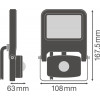 FLOODLIGHT VALUE SENSOR 10 W 4000 K IP44 BK